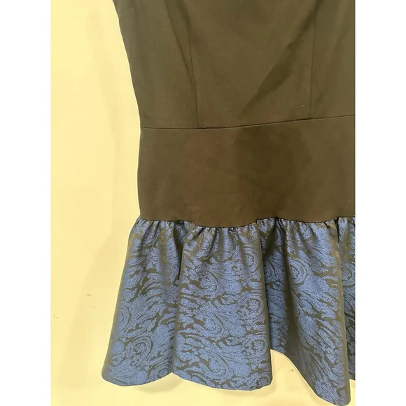Anthropologie Erin Fetherston Dress Black Blue Mini Metallic Hepburn Small 1424 - Picture 4 of 13